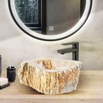 Waskom Fossiel Hout 30-35x15cm - Afbeelding 3