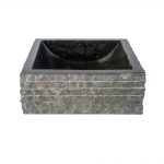 Vierkanten Waskom Alur Kuipvormig - Zwart 40x40x15cm